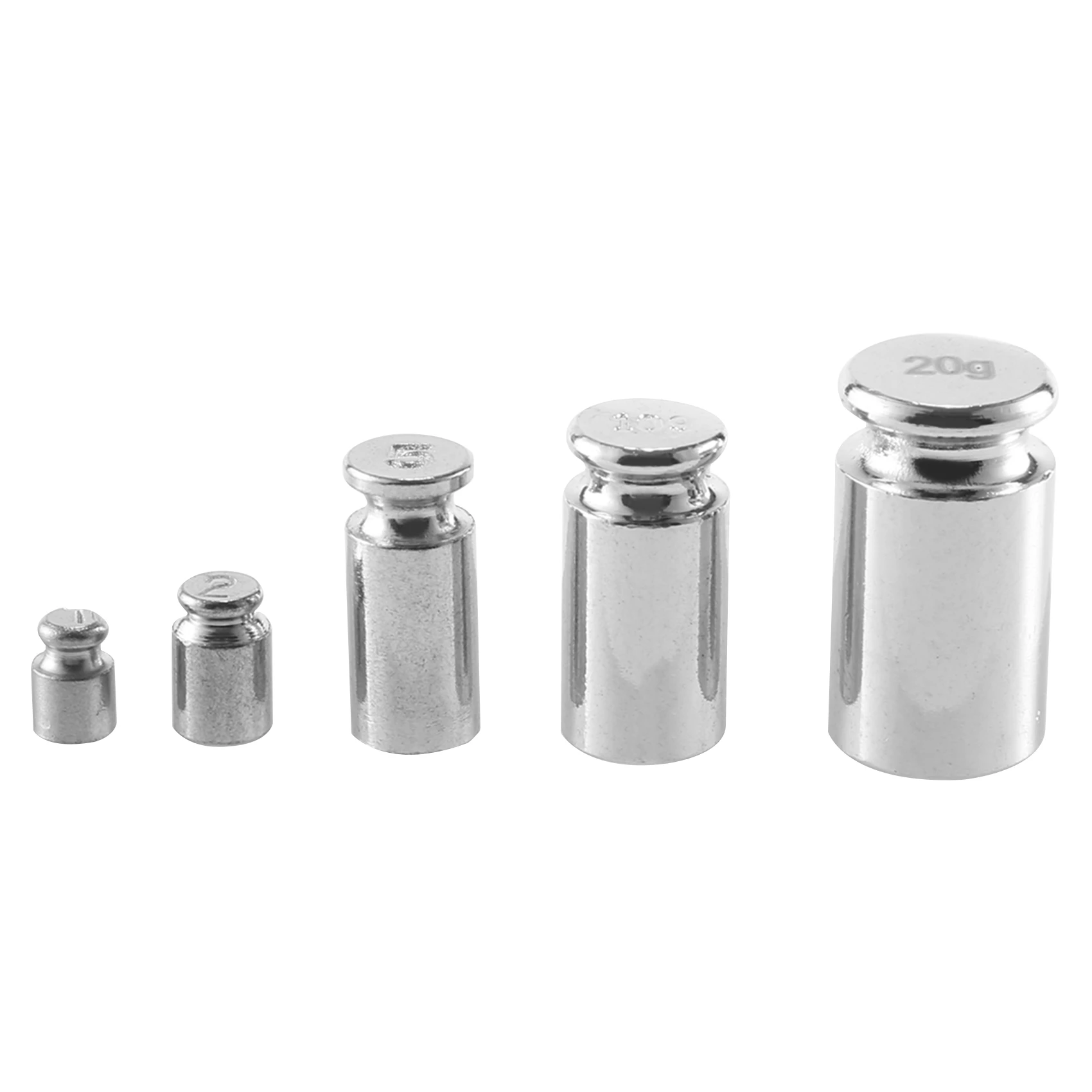 Weight 1g 2g 5g 10g 20g Chrome Plating Calibration Scale Weight Set for Digital Scale Balance Silvery white