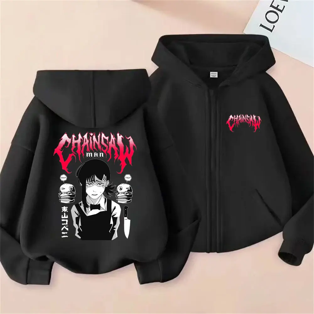 

Anime Chainsaw Man Higashiyama Kobeni Graphic Zipper Hoodie Men Women Manga Fashion Streetwear Male Casual Zip Up Hoodies Coat