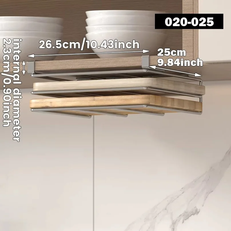 Under Cabinet Cutting Board Organizer Holder Kitchen Hanging Chopping Board Pot Lid Kitchenware Storage Rack Stainless Steel