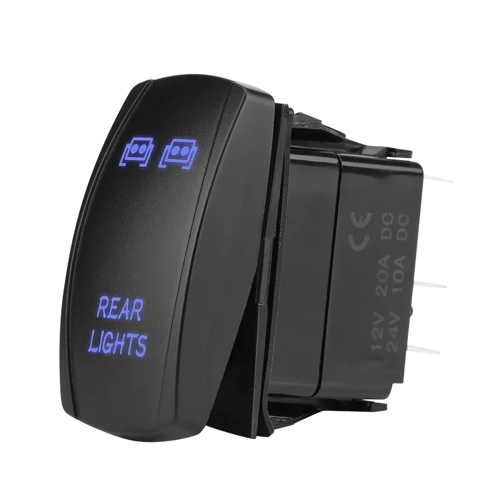 

Car Rocker Switch, Dual LED Marine Waterproof Switch, DC12V-24V 5-Pin Dual LED Rocker Switch For Car Boat RV Lamp Control