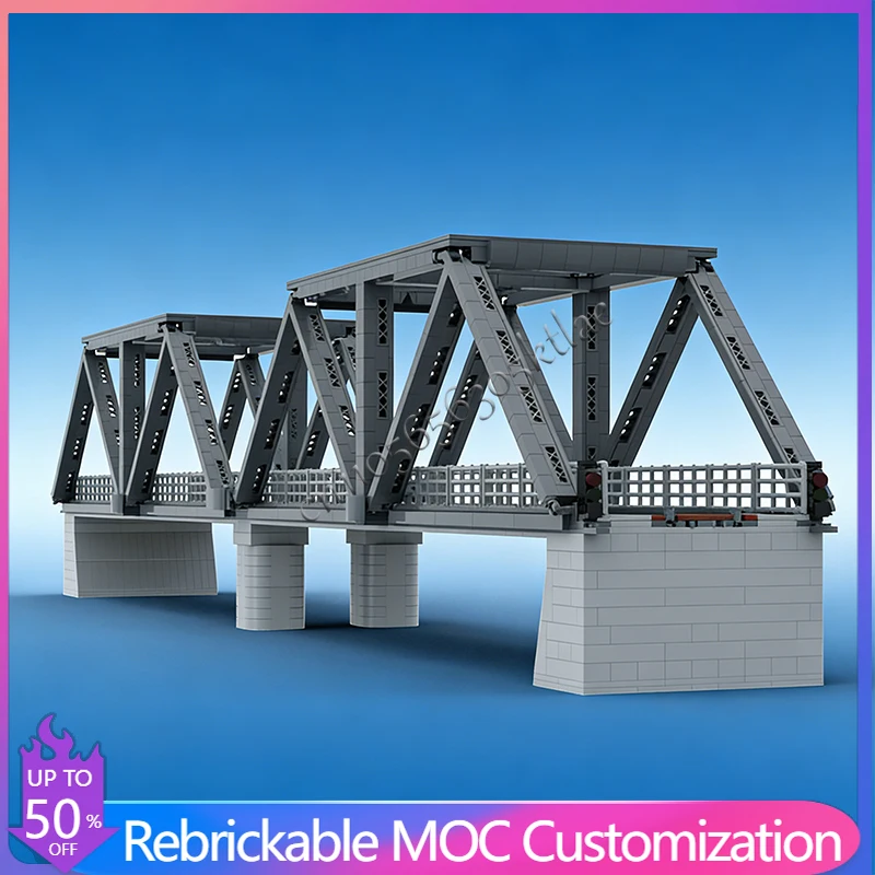 

2737 деталей, конструктор «Городская инженерия», однолинейный мост-треугольник, MOC, настраиваемый, модульный, креативный дизайн, игрушка для самостоятельной сборки, подарок на Рождество