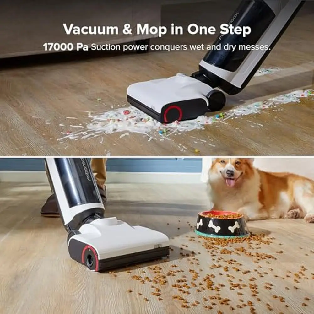 All-in-One Cordless Vacuum Mop 17000Pa Suction DirTect Smart Sensor Self-Cleaning System Edge Cleaning App Control