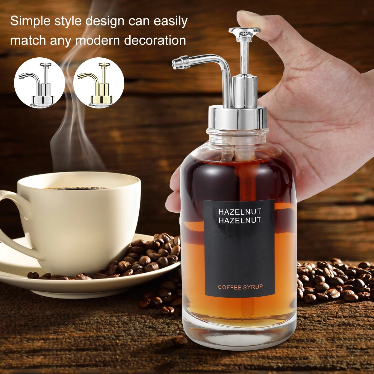 2pcs Coffee Syrup Dispenser Set 500ml Portable Minimalist Clear Easy Use Bottle Kitchen Containers Bottle