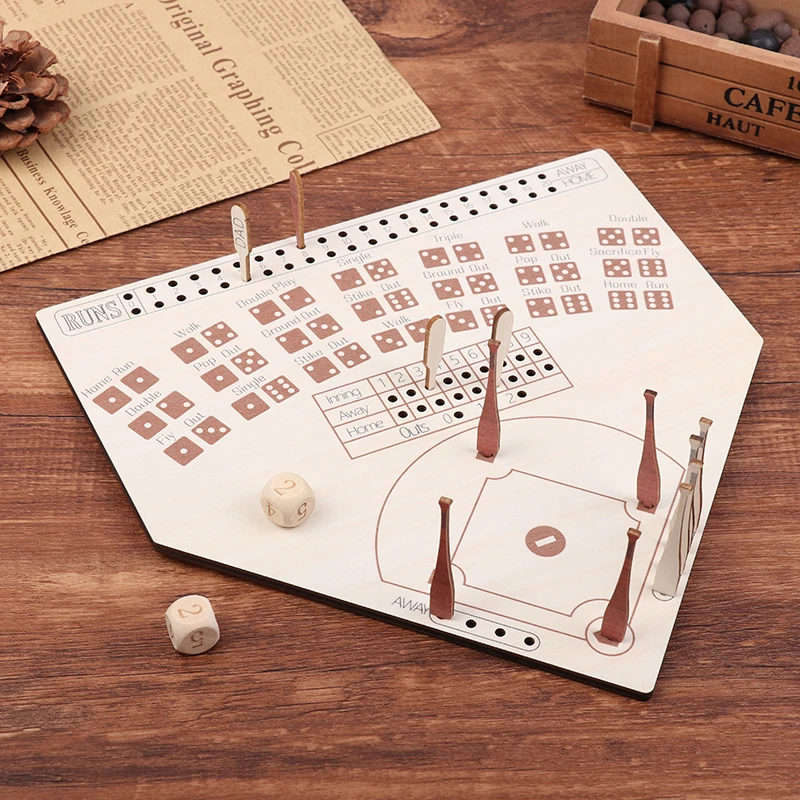 Baseball Board Game Wood Made Leisure Game For Family Party Holiday Coffee Travel Time Gameboard