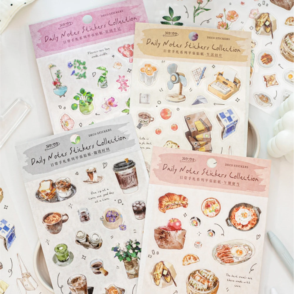 1pcs Gourmet Cooking Living Plant Stickers Transparent Cute Phone Case and Journal Diy Handbook Material School Office Supplie