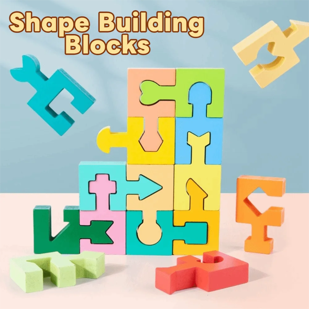 Montessori Toys Geometric Shape Matching Toy Matching Assembly Puzzle Assembly Jigsaw Puzzle Educational Learning Wooden Puzzles