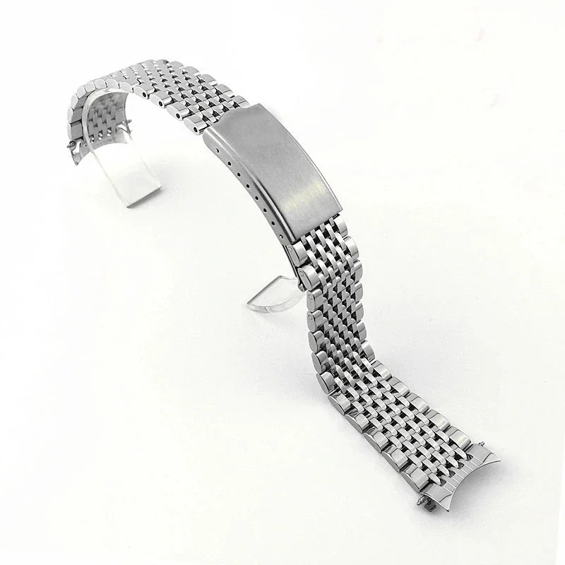 Curved end Watch Band 18mm 19mm 20mm Bead of Rice Stainless Steel Watch Strap For Omega 007 Seamaster Bracelet watch accessories