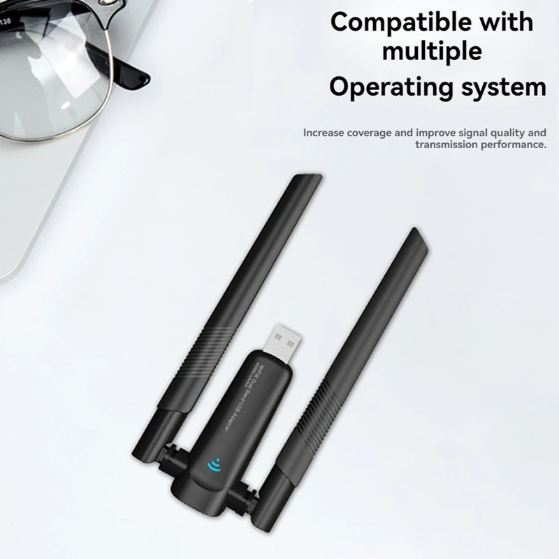 1800Mbps Wifi 6 USB Adapter 5G/2.4Ghz Wi-Fi Wireless Network Card High Gain Antenna