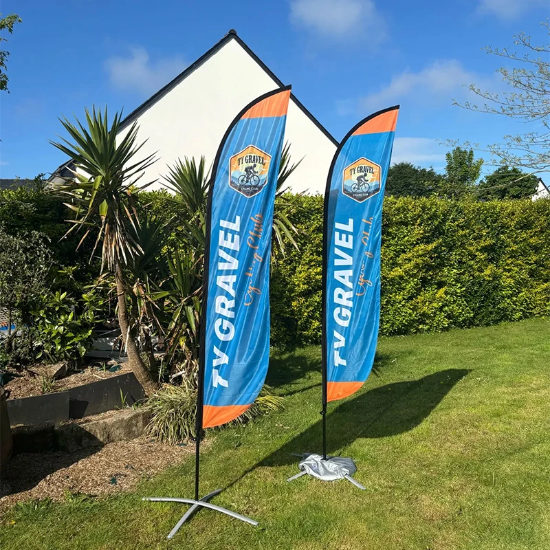 الآيس كريم مقهى الشاطئ ريشة العلم Glaces جرانيتا مخصص الطباعة راية دون سارية العلم جانب واحد الإعلان في الهواء الطلق ديكور