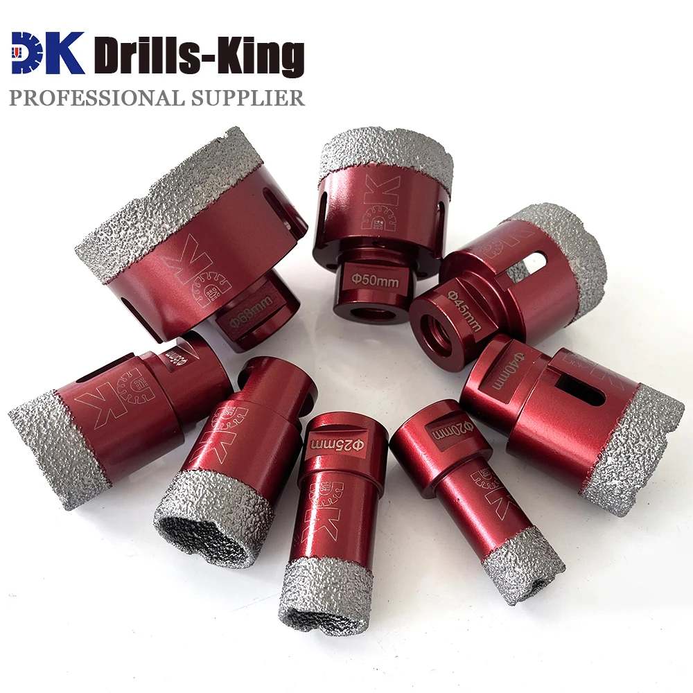 Drills-King 8pcs Diamond Drill Bits Set M14 Drilling Core Bits Marble Ceramic Tile Hole Saw Crown Cutter 20/25/32/35/40/45/50/68