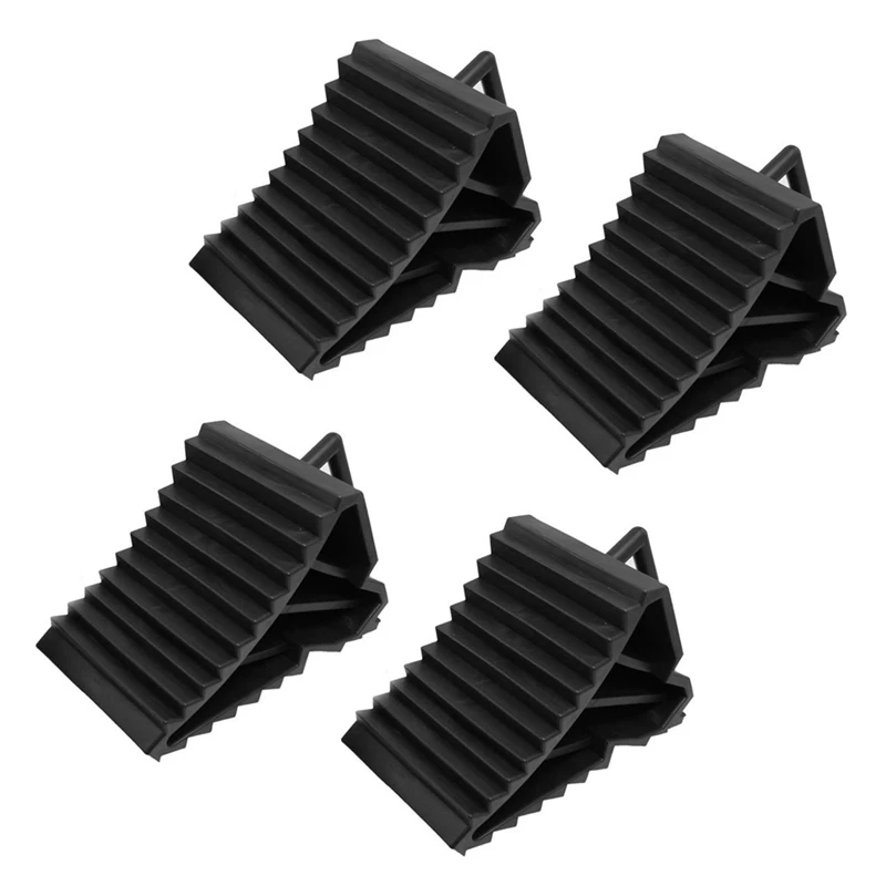 4 Pcs Antislip Vehicle Car Truck Wheel Tire Chock Stop Block Black