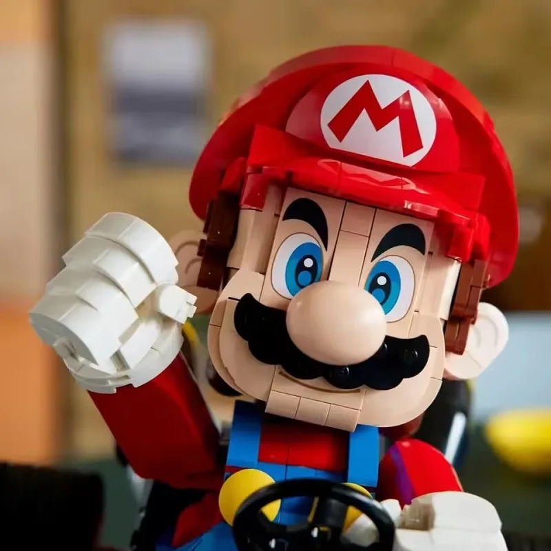 MINISO Marioed 1972 قطعة كارت نموذج اللبنات الكلاسيكية لعبة سباق السيارات الجمعية الطوب اللعب ديكور المنزل هدية الكريسماس