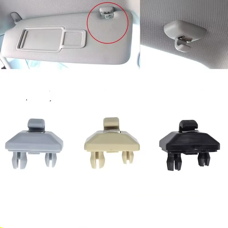 1PCS Car Sun Visor Clip Holder Hook Bracket Hanger For Audi A1 A3 A4  Q3 Q5 S3 S4 S5 TT Allroad 8U0857562A Grey Interior