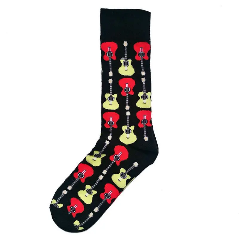 1 Paar Mode lässig Männer Socken Harajuku Gitarre Musik Draht bunte Skateboard Persönlichkeit Hip Hop Print lustige Straßen socken