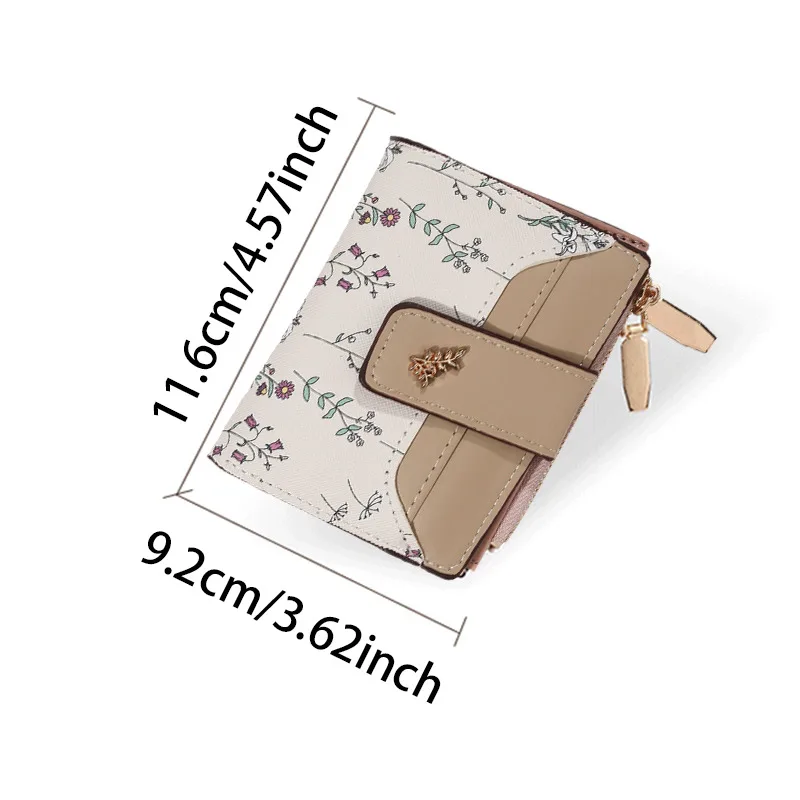 أزياء بو الجلود المرأة محفظة صغيرة سستة غلق بمشبك الزهور الصغيرة حامل بطاقة سليم محفظة صغيرة متعددة بطاقات محفظة نسائية للعملات المعدنية لفتاة