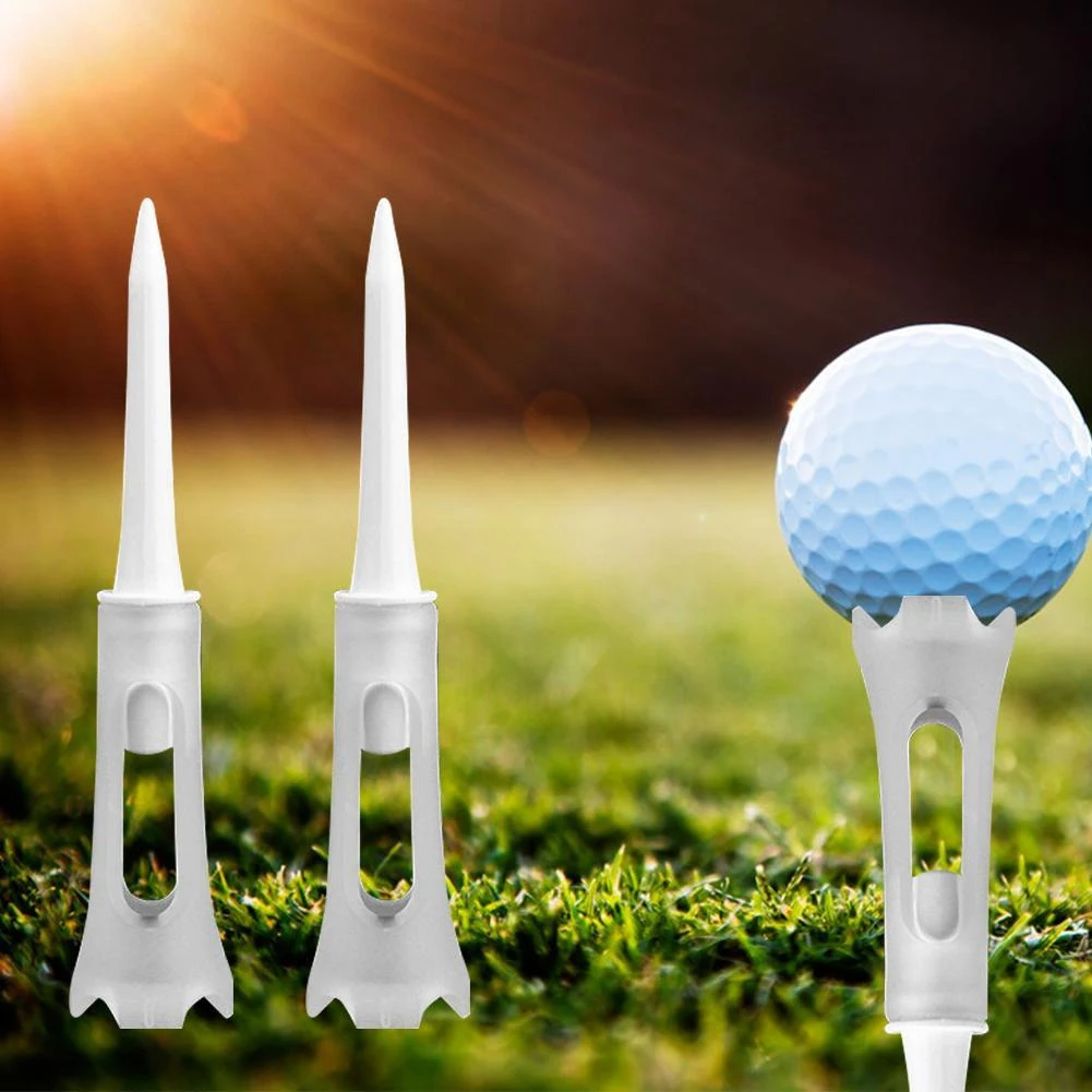 50 pz Golf Tee doppio strato palla di plastica Tee morbido a bassa resistenza sedile da Golf strumento di allenamento Golf bianco