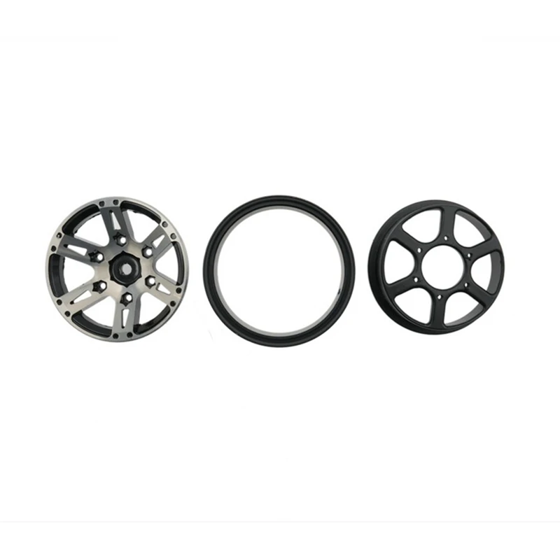 4PCS RC Rock Crawler Metall Beadlock 1,9" Felge für SCX10 RC Crawler Auto Teil Schwarz [bjve-Toy]