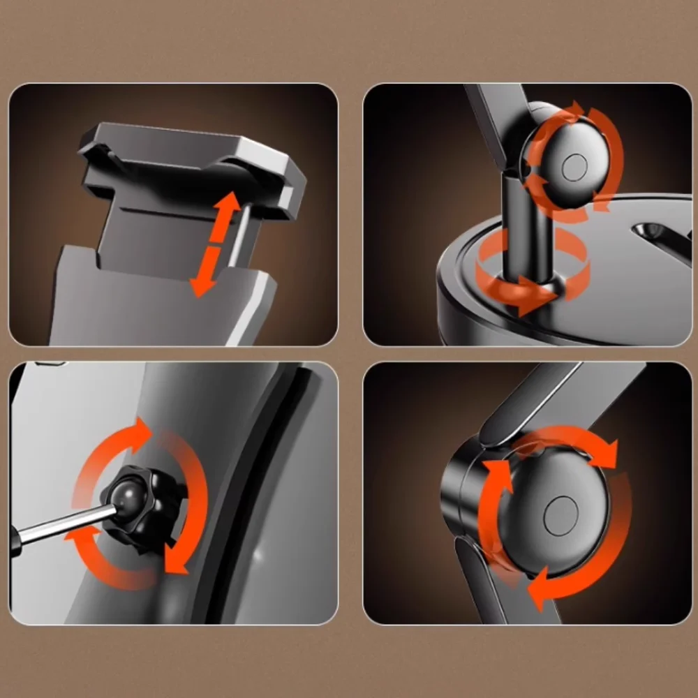 Adjustable Height Telescopic Phone Stand 360° Rotate Stable Base Tablet Stand Metal Universal Desktop Phone Holder