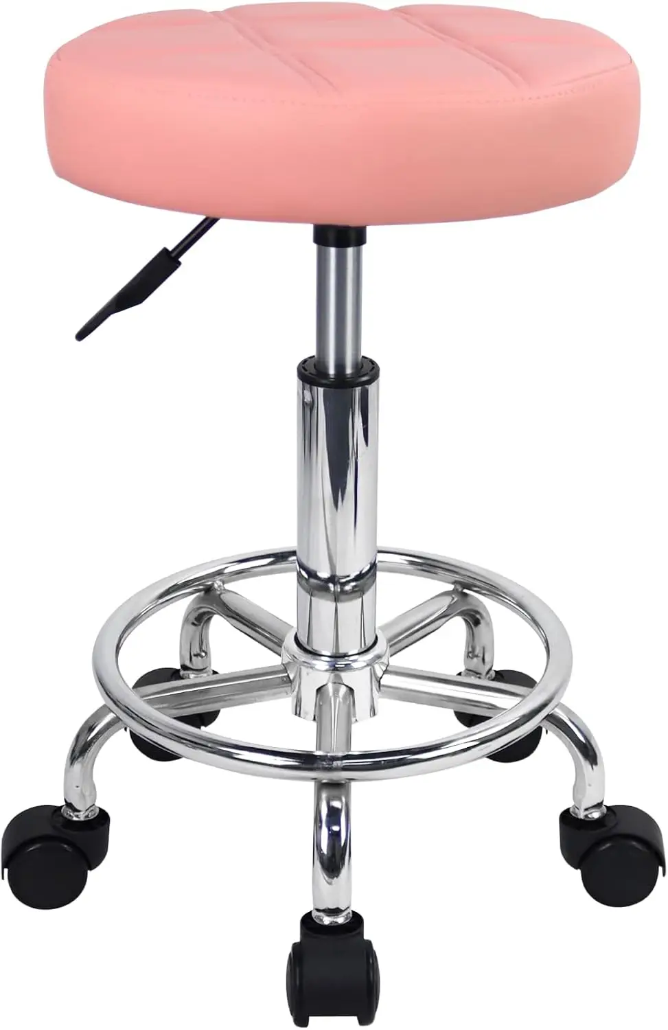 

Kktoner Round Rolling Stool Chair Pu Leather Height Adjustable Swivel Drafting Work Spa Shop Salon Stools With Wheels Office