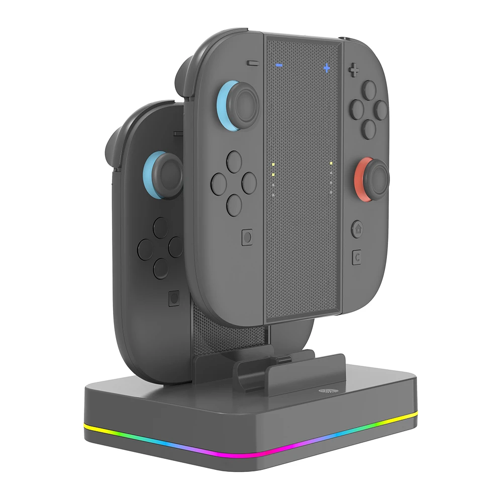 

Зарядная станция RGB Light для контроллера Nintendo Switch 2 JoyCon, док-станция для быстрой зарядки до 4 контроллеров Joycon, подставка для зарядки