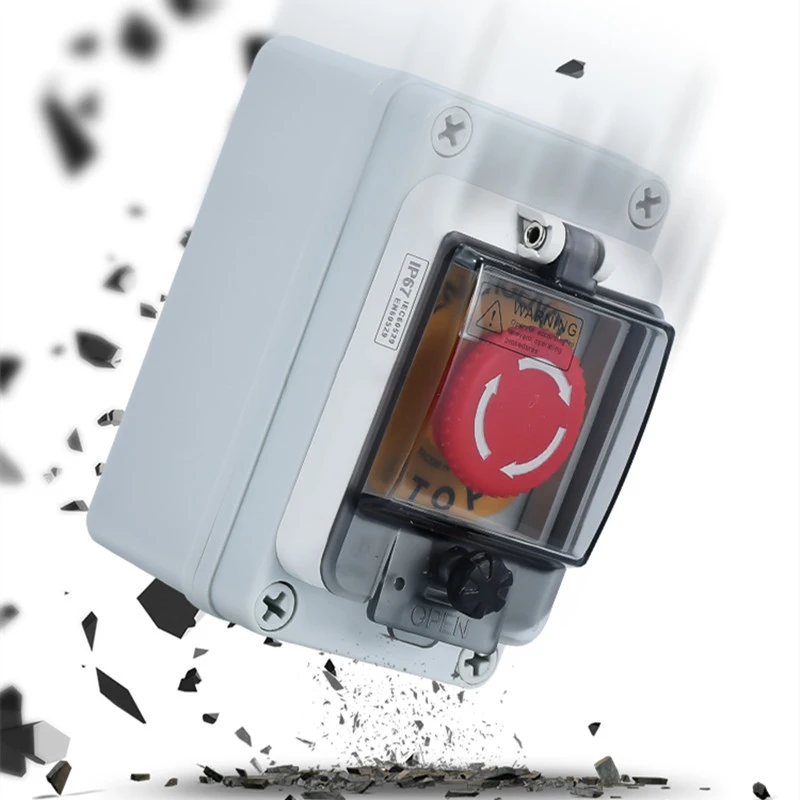 130x80x70mm AG Series Electrical Junction Box With One Drill hole Protective Window Cover Button Switch Support Customization