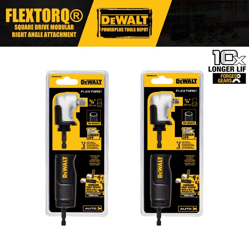 

DEWALT DWAMRA14FT DWAMRA38FT FLEXTORQ® 1/4" 3/8" Square Drive Modular Right Angle Attachment Power Tool Accessories For Driver