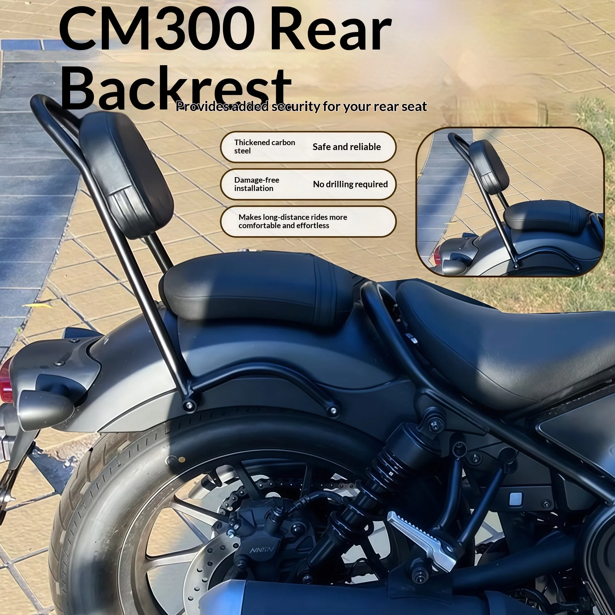 【Premium】For Honda CM300 rear backrest rear arch modification CM500 motorcycle quick-remove rear backrest modification