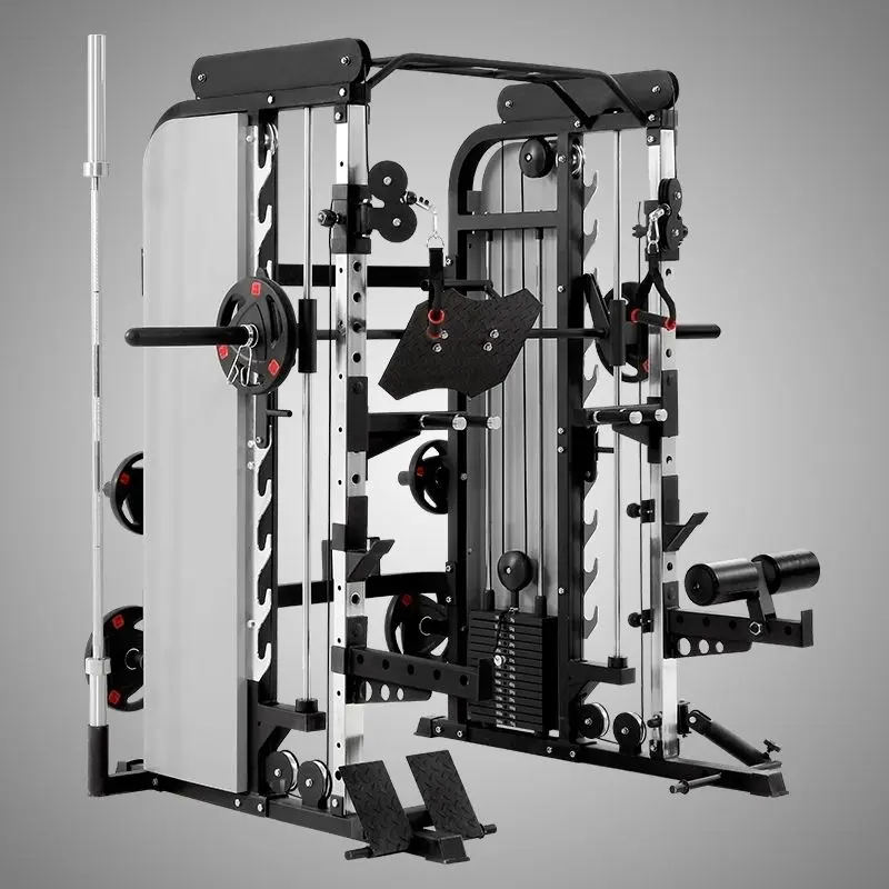 Professional Home Indoor Strength Training Large Workout Power Rack Fitness Multi Functional Smith Machine Gym Smith Machine