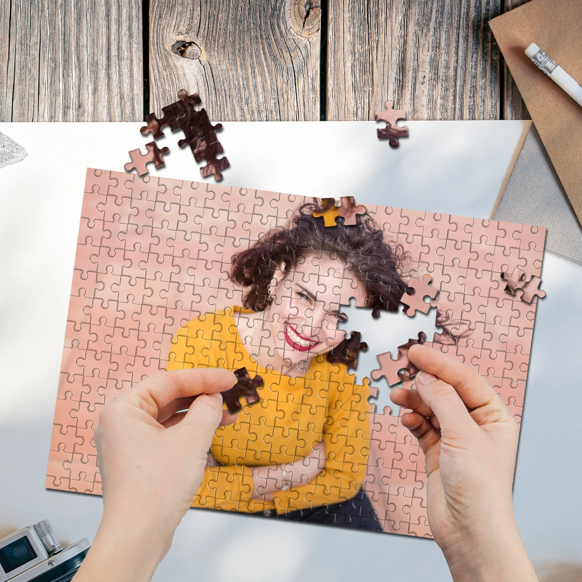 35/300/500/1000pcs Personalized Custom Photo Puzzle selfie Custom Gift Jigsaw Puzzle Jigsaw Board
