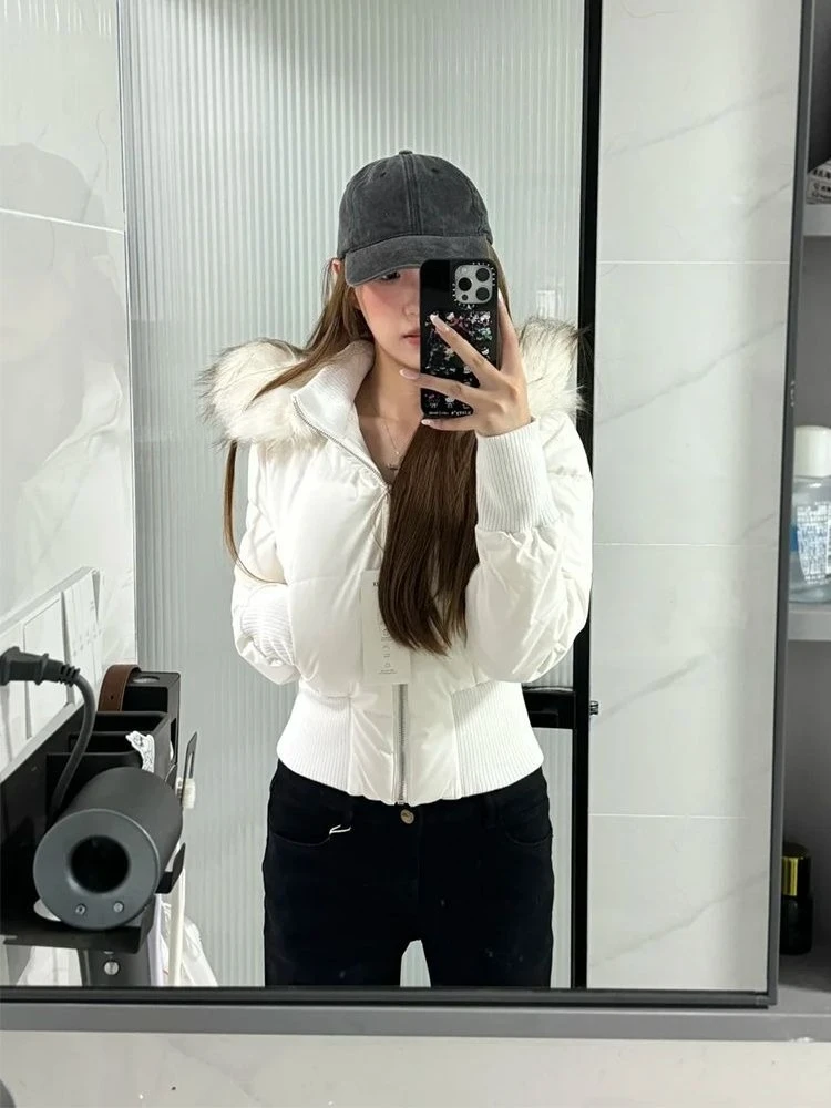 Y2K американское винтажное пальто с длинным рукавом, куртка с воротником из искусственного меха, женская повседневная субкультура, однотонное пальто в стиле панк, уличная одежда, осень