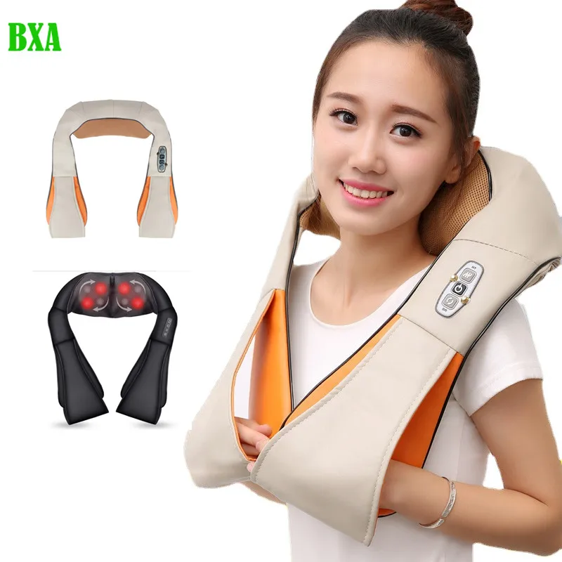 

BXA U Shape Shiatsu Back Shoulder and Neck Massager Electric Full Body Massager with Heat Deep Tissue Kneading Pillow Massager