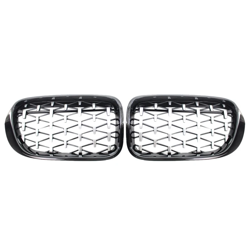 Chrome+Black Diamond Style Car Front Kidney Grilles Grill For -BMW X3 F25 X4 F26 2014-2018 Car Racing Grills