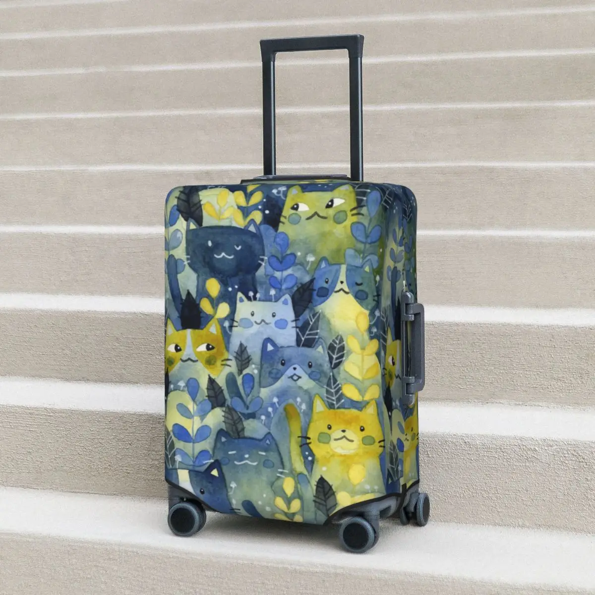 

Kitty Forest Suitcase Cover Flight Animals Cute Strectch Luggage Accesories Cruise Trip Protection