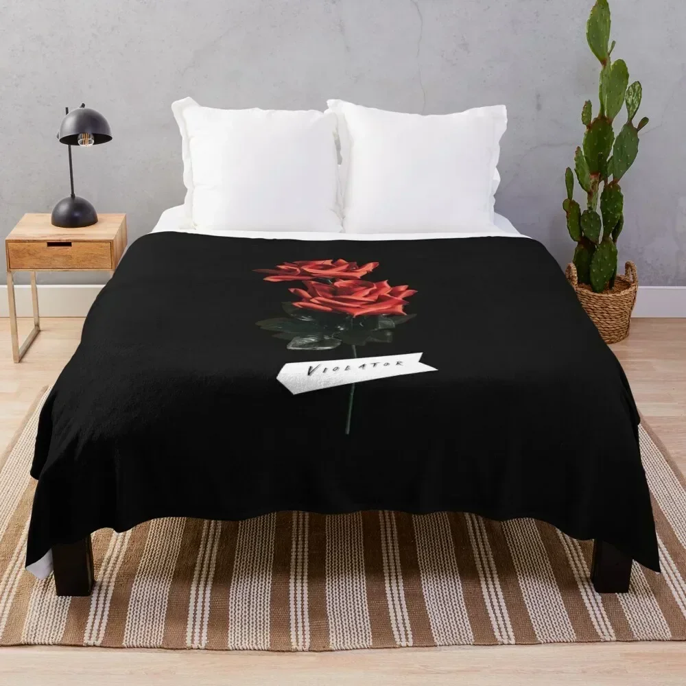 

dm, violator aesthetic rose design Throw Blanket Cozy Light Blanket for Travel Camping Picnic