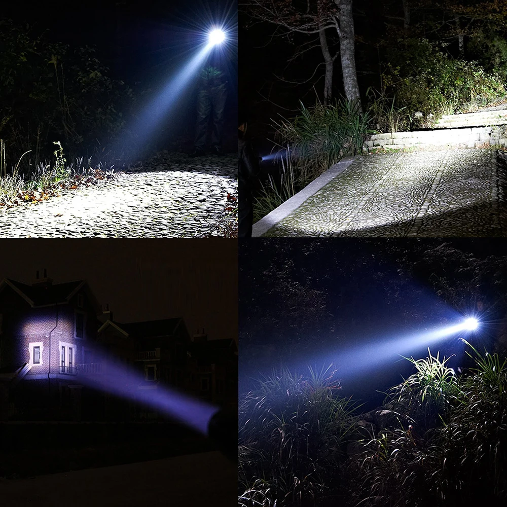 D2 LED Lamp T6 Flashlight Portable Powerful Torch Uses 18650 Chargeable Battery Outdoor Camping Tactics Flash Light Linterna