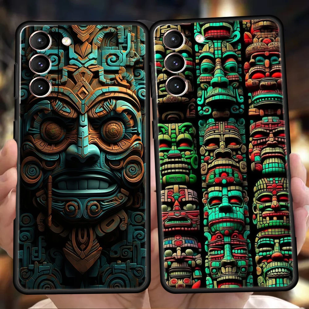 

Чехол для телефона с винтажным рисунком тотема для Samsung Galaxy S25 S24 S23 S22 S20 S21 FE Ultra S10 S10E Plus S25 Edge 5G, мягкий чехол из ТПУ