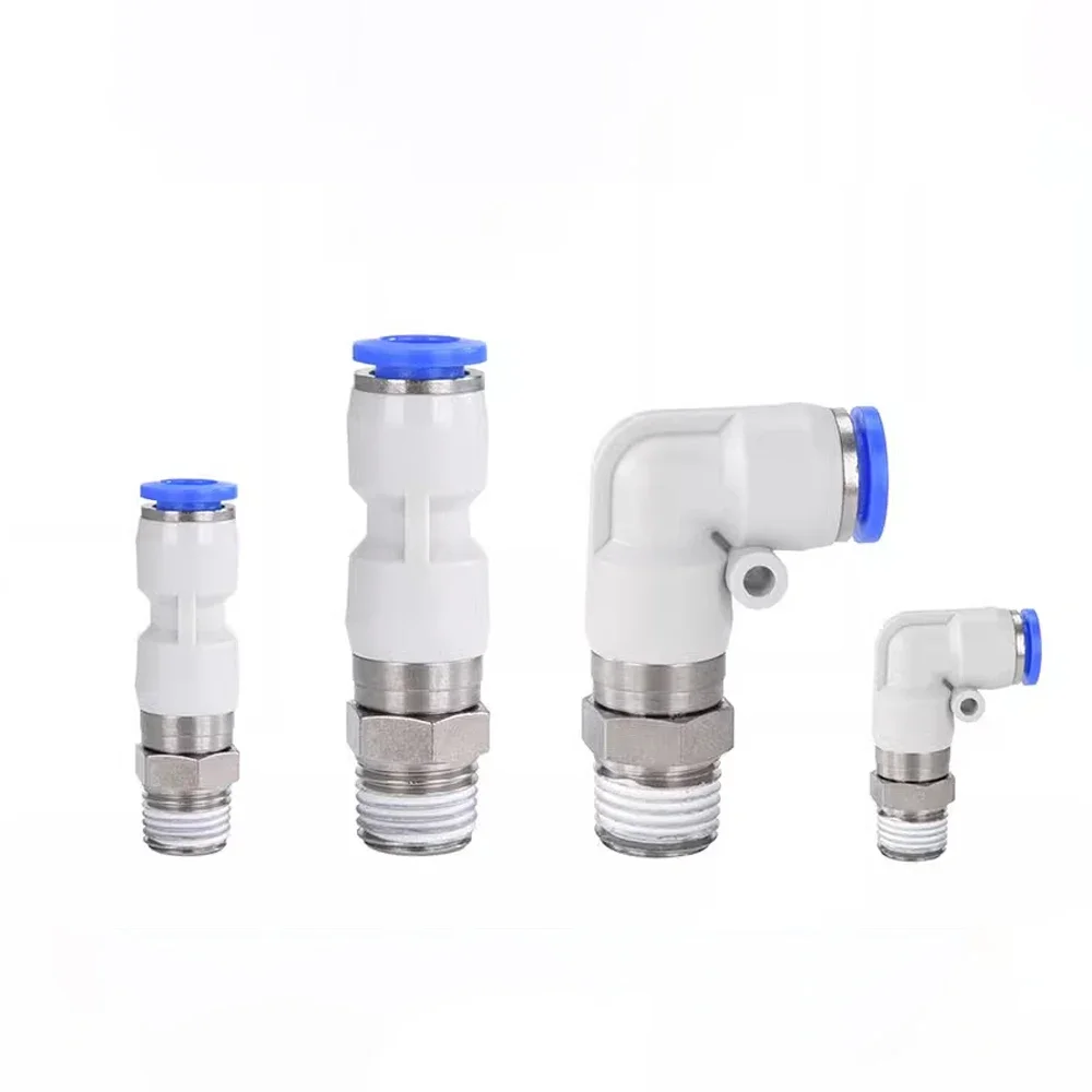 Pneumatic Rotary Connectors Swivel Fittings 360° Rotation MaleThread M5 1/4 1/2 Hose Joint 6/8/10mm Revolute DEUBLIN Connector