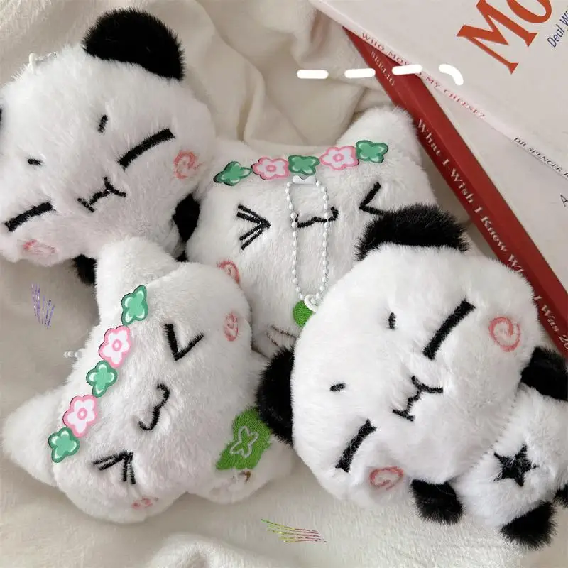 Animal dos desenhos animados coelho panda pingente de pelúcia chaveiro kawaii moda chaveiro para mulheres meninas bonito mochila pingente acessórios