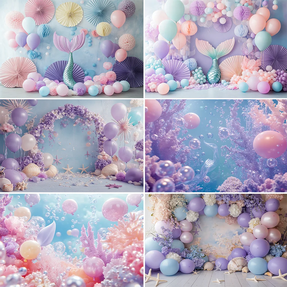 

Newborn Baby 1st Birthday Photography Backdrop Balloons Tent Bear Cake Smash Kids Birthday Party Baby Portrait Background Props