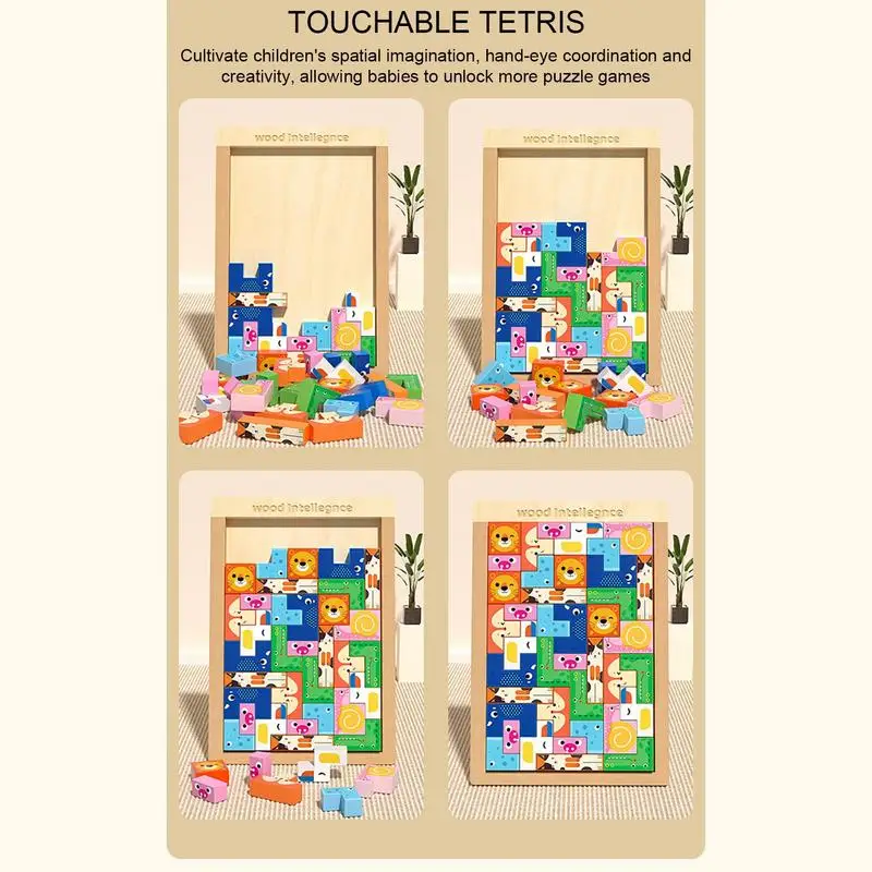 Tangram-Jeu de puzzle en bois pour enfant, jouet amusant, motif animal, pour apprentissage, idée cadeau