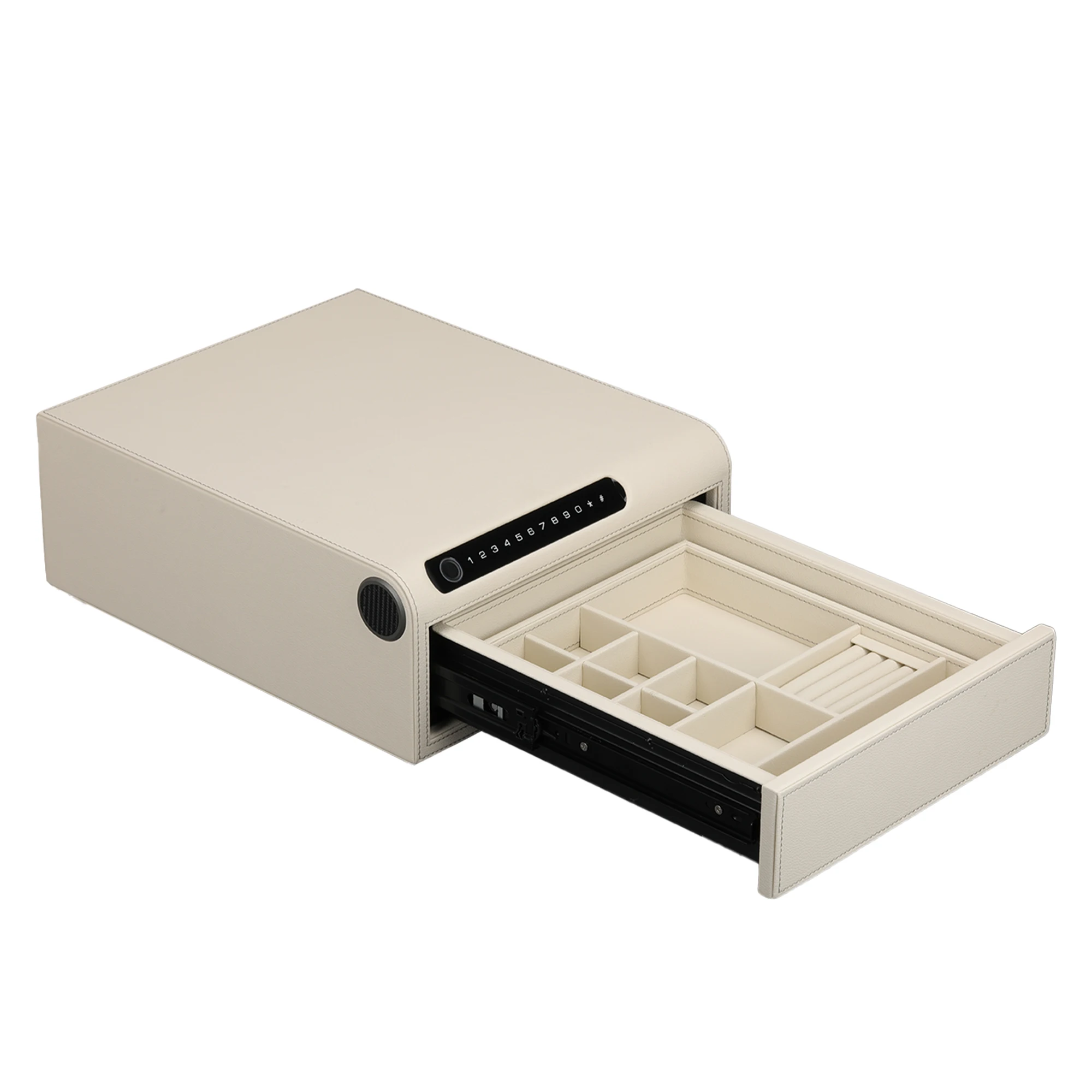 Cassaforte per gioielli con cassetti, cassaforte biometrica per impronte digitali, cassaforte per pistola scorrevole per pistole, cassaforte per riporre gioielli avvolta in pelle