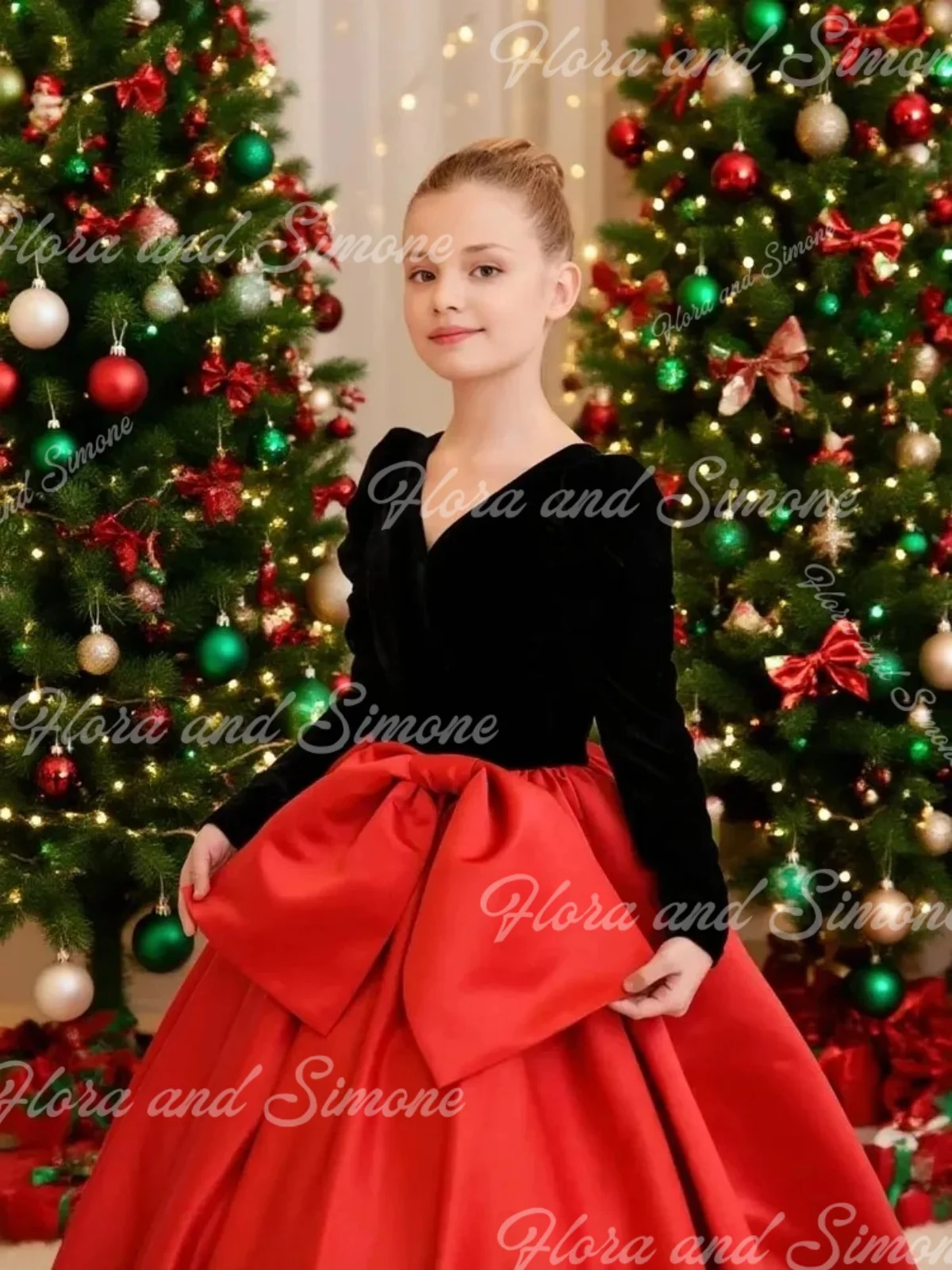 

Рождественское элегантное платье с цветочным узором для девочек, красное или зеленое платье для свадьбы, детский подарок на день рождения, вечерние банкетные платья маленькой принцессы по индивидуальному заказу