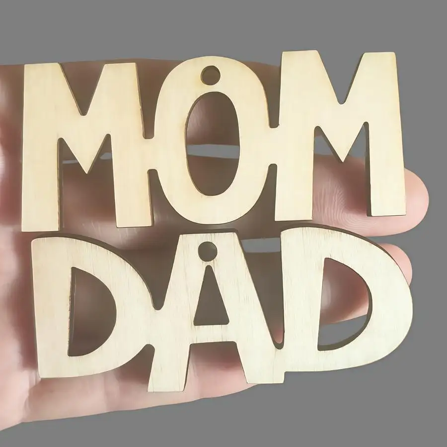 1/5/10/20/50/100pcs Set of 20 DIY Wooden Hanging Letters - DAD & MOM, Perfect for Father's Day and Mother's Day Gifts, Decoratio