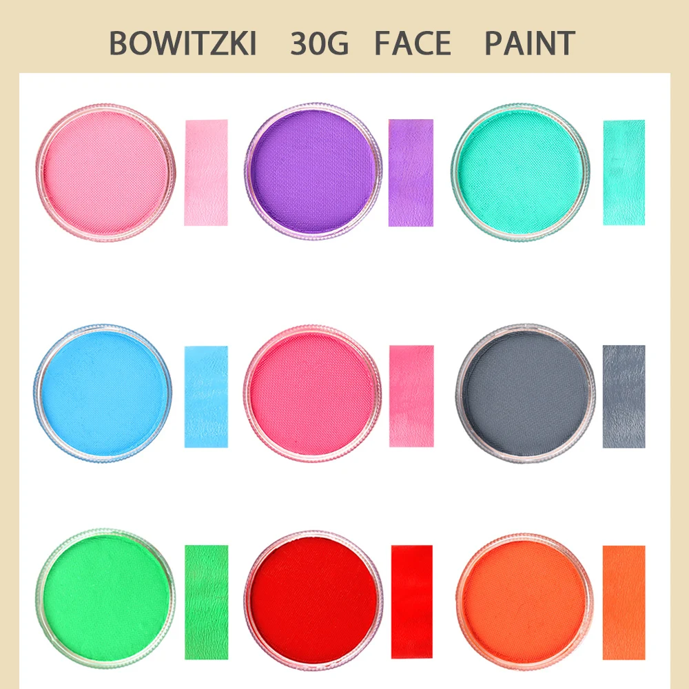 Bowitzki 30g Professional Face Paint Body Paint Water Based Face painting Makeup Safe for Kids and Adults Single Color