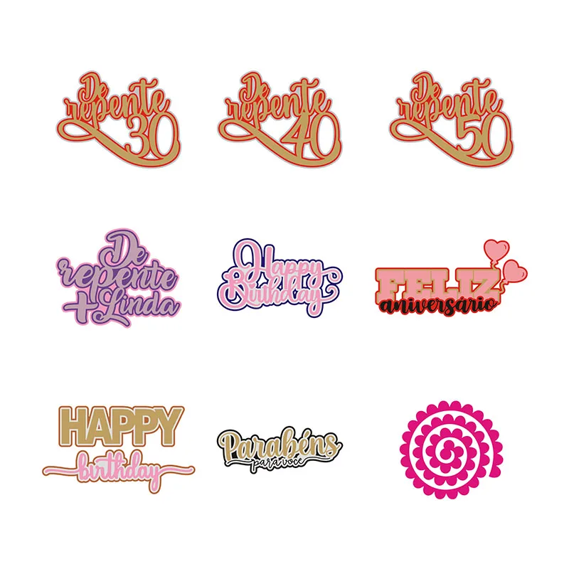 New Happy Birthday And More... Craft Embossing Mold 2023 Metal Cutting Dies for DIY Decorative Scrapbooking Album Card Making