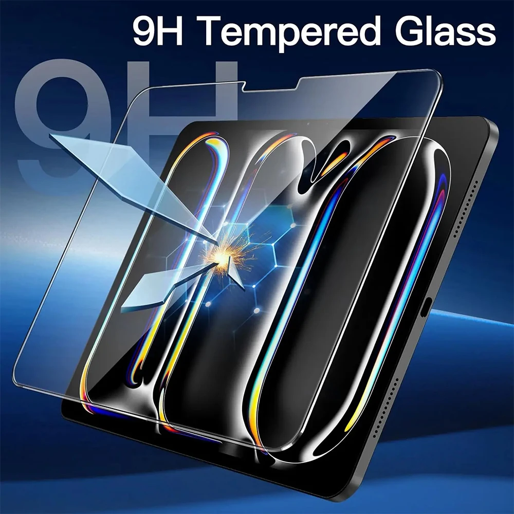 Tempered Glass For iPad Pro 12.9 12 9 11 13 inch 2024 9th 10th Generation Screen Protector For iPad Air 4 5 8th 7th Mini 6 Film