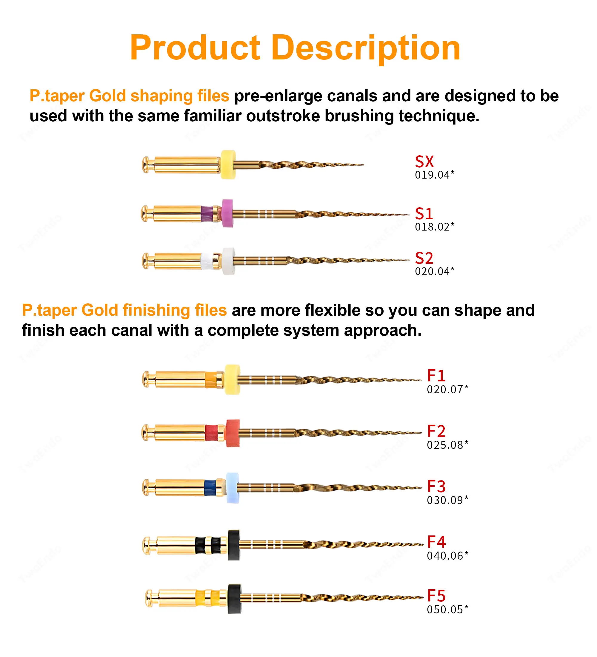 Dental gold flexible files endo rotary files golden endodontic files 21/25/31mm nickel titainium instrument dentistry view 2