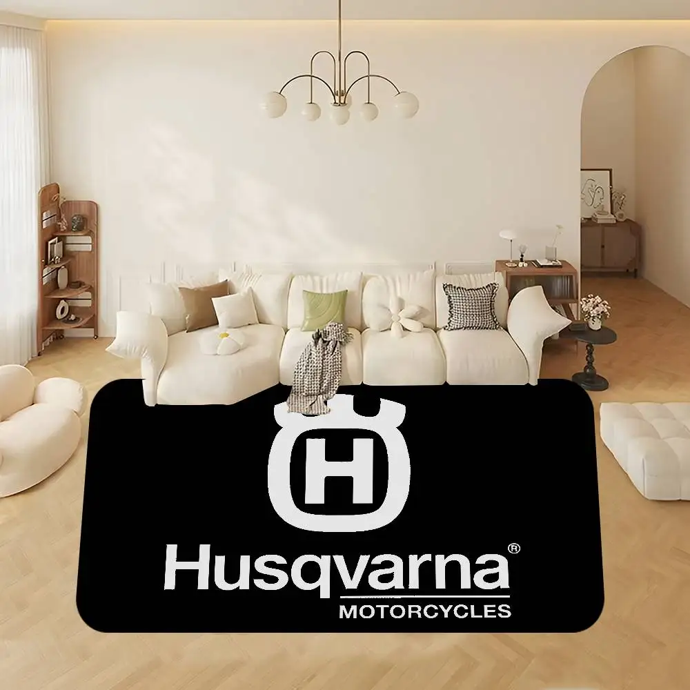 H-Husqvarna Logo Floor Mat Cheaper Anti-slip Modern Living Room Balcony Printed Bedside Mats - view 6