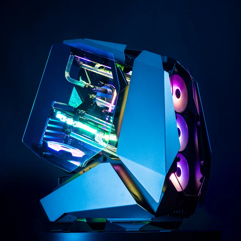 Jonsbo MOD5 E-sports Case ATX MATX ITX Special-shaped Glass Game Water Cooled Chassis 5V ARGB Ribbon of lights Pc Case