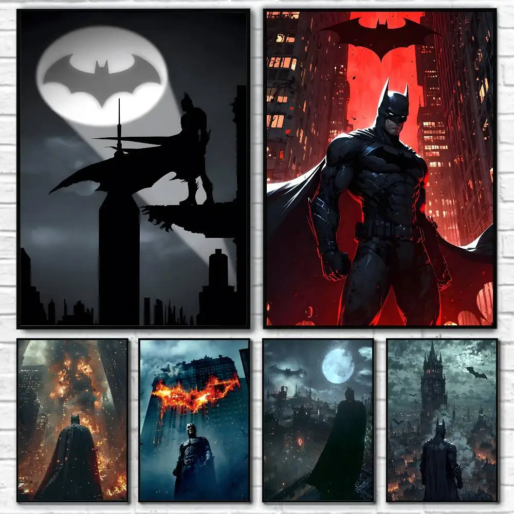 Coole Hero B-Bat-man-Poster, HD-Druck, Vintage-Wandkunst, Dekoration für Zuhause, Arbeitszimmer